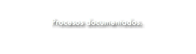 &nbsp;Procesos documentados.