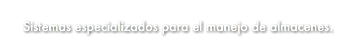 &nbsp;Sistemas especializados para el manejo de almacenes.